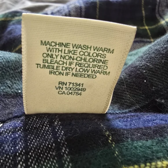 L L Bean Scotch Plaid Flannel Traditional Fit Size S - Picture 6 of 8
